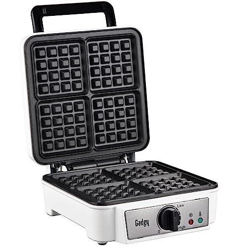 Gadgy Gaufrier Professionnel 1200W – Appareil à Gaufres pour 2 Gaufres – Chauffe Rapide, Thermostat Réglable – Facile à Ranger et Nettoyer