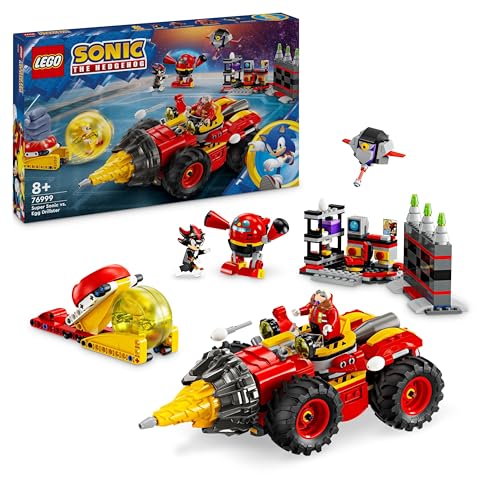 LEGO Sonic The Hedgehog Super Sonic Contre Egg Drillster - Cadeau pour Enfants Inspiré du Jeu Vidéo - Set d’Aventure avec Shadow et Dr. Eggman pour Garçons et Filles dès 8 Ans 76999