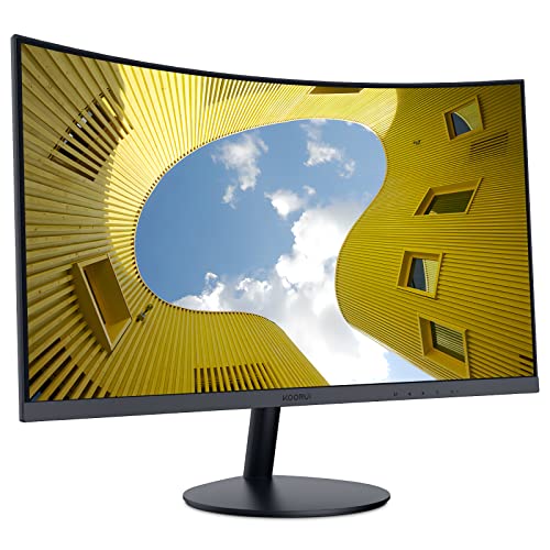 KOORUI Écran PC Incurvé - Dalle VA 23.6 Pouces, Résolution FHD (1920 x 1080), 1800R, 60Hz, 5ms, HDMI, VGA, Réglage de l’Inclinaison, Angle de Vision de 178°, Ecran pc Gamer Incurvé, Noir