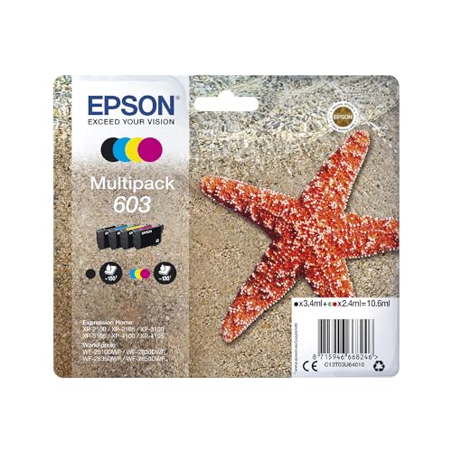 Epson Cartouches d'encre authentiques 603 Starfish, emballage multiple, 4 couleurs