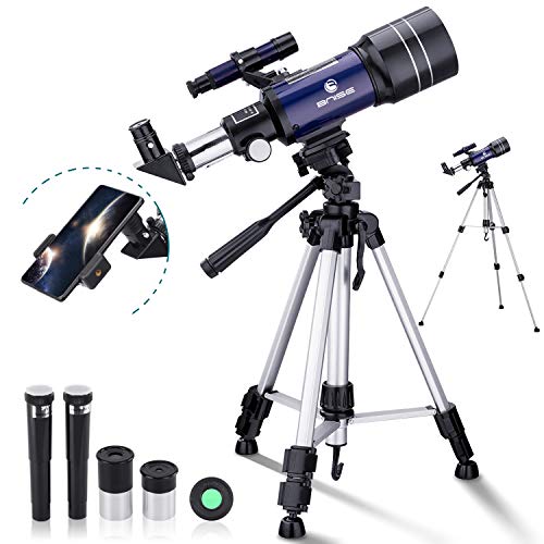 Télescope Astronomique pour Enfant ou Débutants avec Trépied de 110cm Réfracteur Télescope avec Lentille Barlow comme Cadeau de Noe