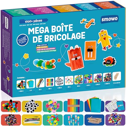 Smowo® Kit de Bricolage - Boîte Créative Colorée Mega pour Filles et Garçons - Loisirs - Parfait pour DIY et Activité Manuelle Enfant