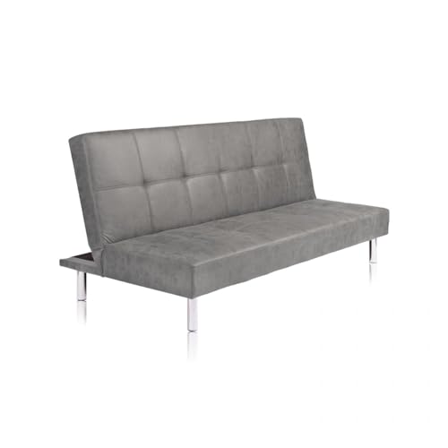 HOGAR24 ES Canapé lit 3 Places modèle Tour, Ouverture clic-clac, canapé Polyvalent et Confortable, Design Moderne, Gris, Dimensions du canapé : 188 x 89 x 86 cm, Convertible en lit