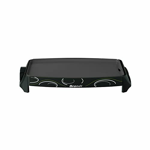 Brandt PLA1322N - plancha -Plaque de cuisson anti-adhésive - Dimension de la plaque: 36 x 25.5 cm - Bac de récupération des jus amovible - Puissance: 2200W - noir