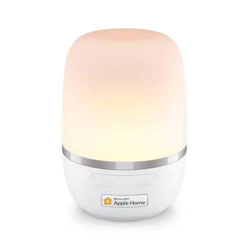 Veilleuse LED Connectée, Lampe de Chevet Intelligente WiFi Compatible Apple HomeKit, Alexa, Google Home et SmartThings, RGBCW Veilleuse Multicolore avec Commande Vocale et Contrôle à Distance