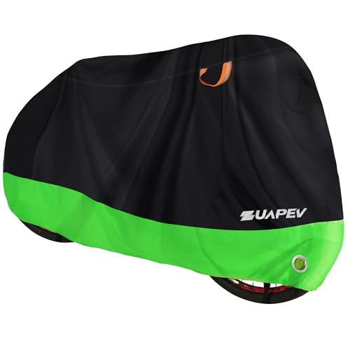 ZUAPEV Housse Velo Exterieur Protection, Bache Velo Exterieur Impermeable 210D Bâche Vélo Etanche, Protege velo Pluie Couverture 1 Velo de Course/Route/ VTT/Electrique/Ville/Enfant,195x70x110cm