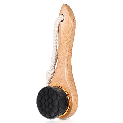 ZHUDAN LYYDAN Brosse Nettoyante Visage, Brosse Visage En Fibre De Charbon De Bambou Naturelle, Ultra-doux, Brosse De Massage Pour Massage Du Visage Et Nettoyage De La Peau, Blanc