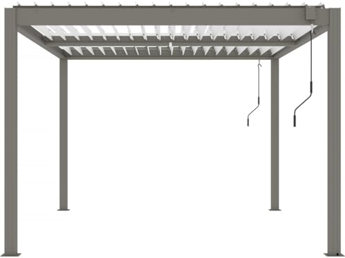 Habitat et Jardin Pergola bioclimatique Windsor - 3 x 4 m - Taupe