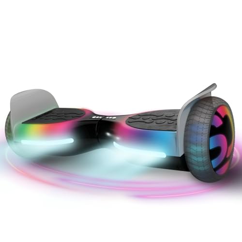 LEXGO Hoverboard Phantom - Overboard électrique avec châssis en Acier, Roues de 6,5'' et 2 Moteurs sans balais de 250W - Hoverboard pour Adultes avec Vitesse jusqu'à 12km/h et portée de 10km