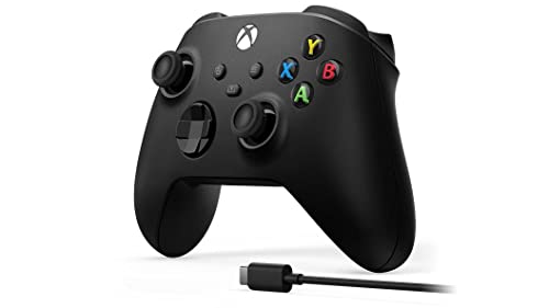 Xbox Manette sans fil Carbon Black avec Câble USB-C pour PC, Xbox Series X, Xbox Series S, Xbox One, Windows 10 & 11, Android et iOS