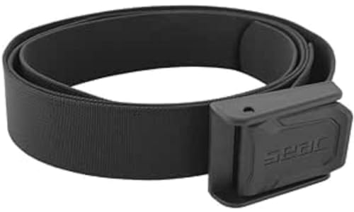 SEAC Diving Belt Ceinture en Tissu pour plongée sous-Marine avec Boucle en Nylon Adulte Unisexe, Noir, Taille Unique