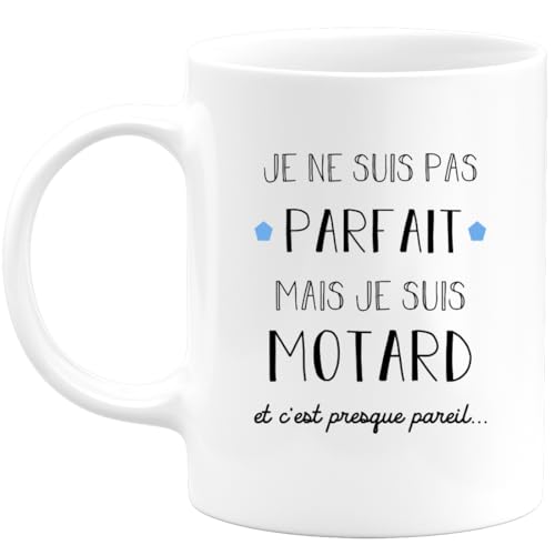 quotedazur - Mug Je Ne Suis Pas Parfait Mais Je Suis Motard - Cadeau Motard Anniversaire, Saint Valentin, Homme Fan Moto, Amour Couple Tasse Biker