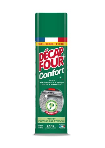 DECAPFOUR Confort | Mousse Active Ultra-Dégraissant et Rapide| Idéal pour Fours Traditionnels et à Pyrolyse, Inserts et Barbecues | Fabriqué en France | Aérosol 500 mL