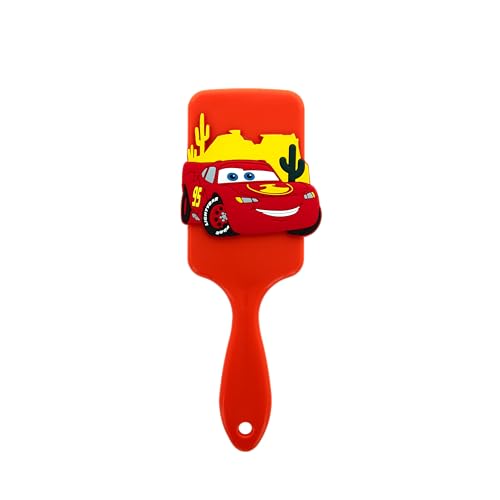 DISNEY Pixar - Brosse à cheveux silicone 3D Flash McQueen - CARS - Tous types de cheveux - Produit Officiel Disney