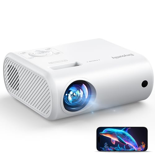 Mini Projecteur Portable 4K Videoprojecteur – 15000 Lux pour Smartphone, Prend en Charge la Mise en Miroir d'écran Filaire, Compatible avec TV Stick/Windows/iOS/Android/HDMI/USB (20 * 15 * 10cm)