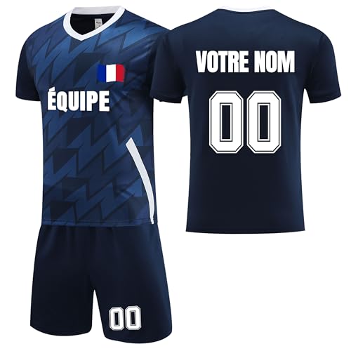 Maillot de Foot Personnalisé avec Nom, Numéro et Logo, Ensemble de Foot Enfant, Maillot de Football Homme, Maillot de Foot Personnalisé pour Enfant et Adulte #3