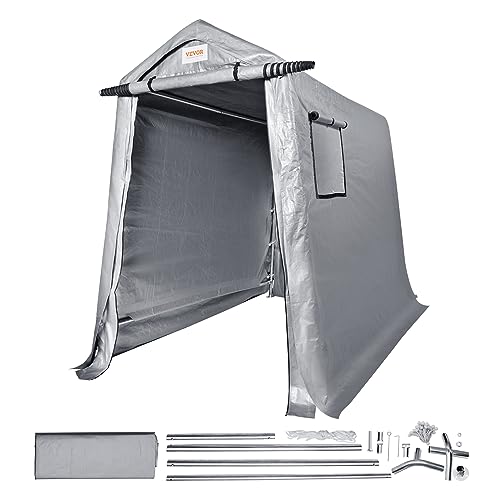 VEVOR Abri de Jardin, Tente de Rangement Garage Extérieur 182,9x243,8x213,4 cm Toutes Saisons avec Porte à Fermeture Éclair Enroulable, Fenêtres Ventilées pour Voitures, Motos, Vélos, Outils de Jardin