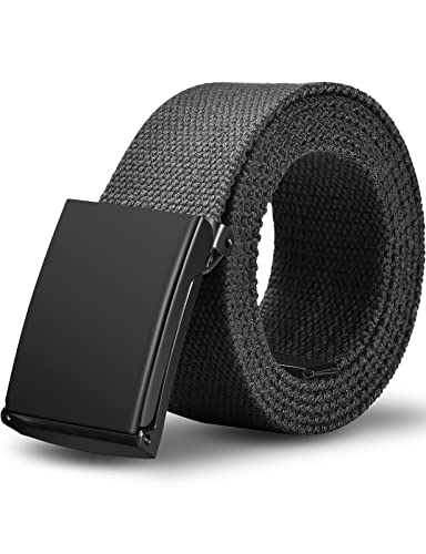 LXMY Ceinture Homme Tissu,Ceinture Toile Homme,Ceintures de Travail Réglable Sans Trou Pour Hommes,Ceinturede Voyage Glof en Jean Pour Costume Hommes,Convient à Toutes les Situations(Noir)