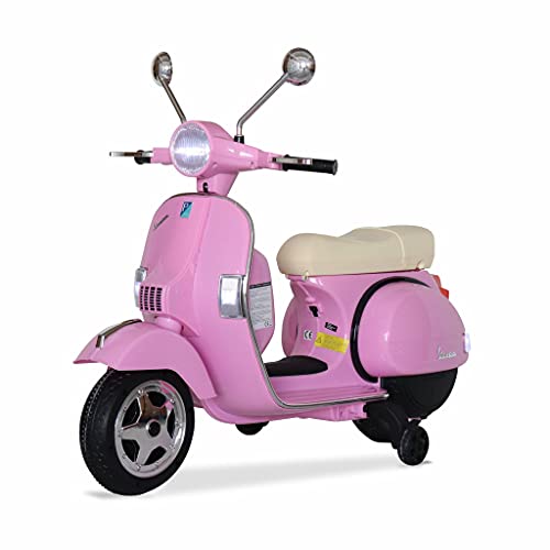 Alice's Garden - Vespa Rose PX150. Scooter électrique pour Enfants 12V 4.5Ah. 1 Place avec autoradio