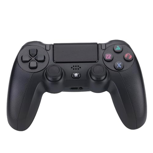 NK Wireless Controller for PS4 / PS3 / PC/Mobile - Dualshock vibration, fonction de détection 6 axes, lumière LED, écran tactile, prise casque, câble de chargement inclus - Noir