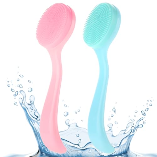 Lot de 2 brosses à récurer en silicone pour le visage - Pour nettoyer et exfolier - Élimination des résidus de maquillage