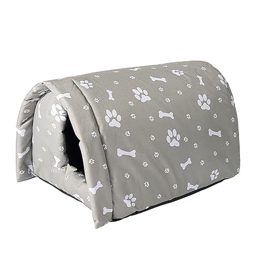 Whiwhi Niche d'extérieur pour Chat Résistante à l'hiver Imperméable et Chaude Maison d'animaux avec Doublure Douce Pliable Résistant Aux Intempéries Abri pour Animaux Domestiques Errants 42x31x28cm