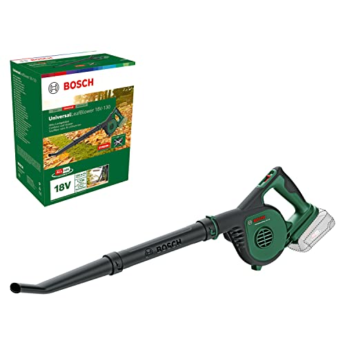 Bosch Home and Garden Souffleur de Feuilles sans Fil Bosch - UniversalLeafBlower 18V-130 (pour Le Nettoyage Rapide et Facile des Jardins, allées et terrasses ; système 18V ; sans Batterie)