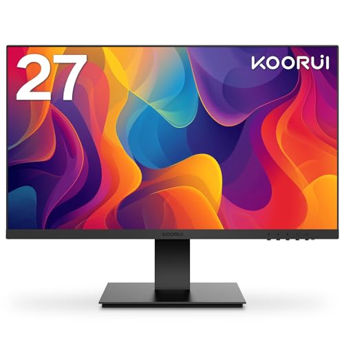 KOORUI 27 Pouces Écran PC, FHD (1920x1080P), 75Hz, VA, 5ms, HDMI, VGA, Protection oculaire, Inclinable, VESA 75x75, Noir