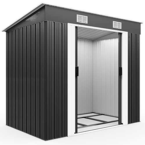 GARDEBRUK® Abri de Jardin métal L 2m² Fondation 200x125x185cm Porte coulissante Anthracite cabane de Jardin cabanon Rangement Outils 3,4m³