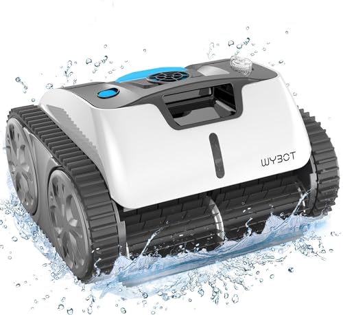 WYBOT Robot de Piscine Nettoyage du Fond de Piscine et Nettoyage des Murs, Aspirateur sans Fil, Nettoyage Efficace avec Triple Moteur, Autonomie de 110 Minutes pour Piscines Enterrées jusqu'à 120㎡