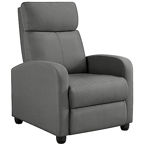 Yaheetech Fauteuil de Relaxation Chaise de Détente Siège de Canapé Fauteuil Relax/Chambre à Coucher/Home Gris/Tissu