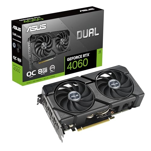 ASUS Dual NVIDIA GeForce RTX 4060 Evo OC Edition – Carte Graphique (8GB GDDR6X, PCIe 4.0, DLSS 3, HDMI 2.1a, DisplayPort 1.4a, 2.5 Slot, Technologie 0dB)