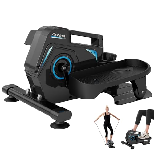 THERUN Mini Vélo Elliptique avec Fitness à 8 Niveaux de Résistance Elliptique Ecran LCD, Mini Vélo elliptique d'Appartement de Bureau, Entraînement Cardio, Compact et Portable (Bleu)