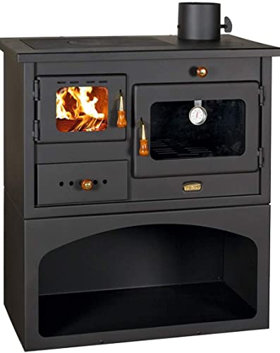 Prity 1 Poêle à bois, cuisinière, 10 Kw, brûleur à bûches en fonte