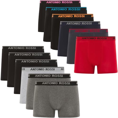 FM London Fitted Boxer Shorty Homme (Lot de 12), Sombre, M