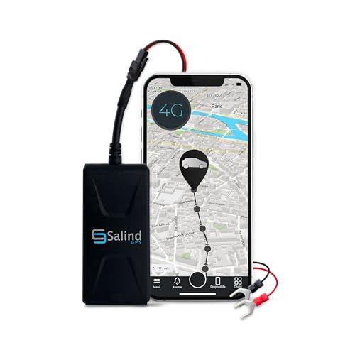 Salind GPS 01 4G- Traceur GPS pour Voitures, Motos et véhicules avec Carte SIM, Application pour Android et iPhone, localisation Live en Temps réel, Mini Traceur GPS - Réseau 4G