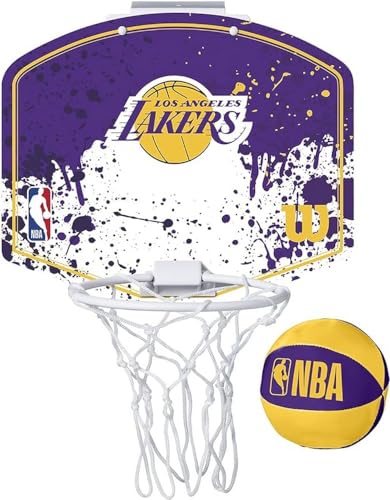 Wilson Mini Panier de Basket, Hoop NBA TEAM MINI HOOP, LOS ANGELES LAKERS, plastique