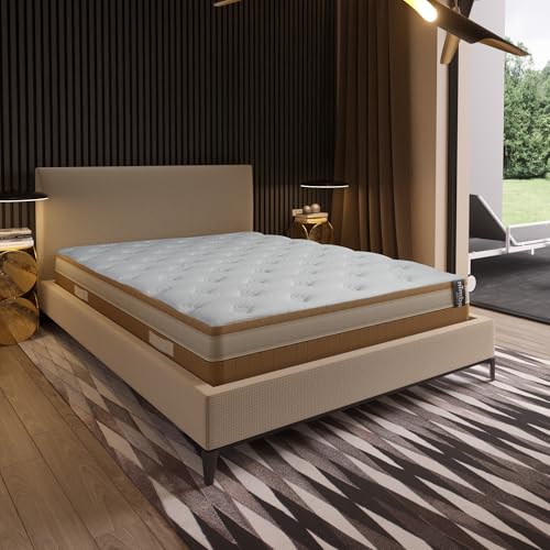 NIMBA LITERIE Matelas Robuste 160 x 200 x 30 cm - Confort Optimal - Hauteur 30 cm - Technologie à Ressorts ensachés 7 Zones - Mousse Flexible 25 DNS et 28 DNS - Certificat Oeko-Tex, Certipur et ISO