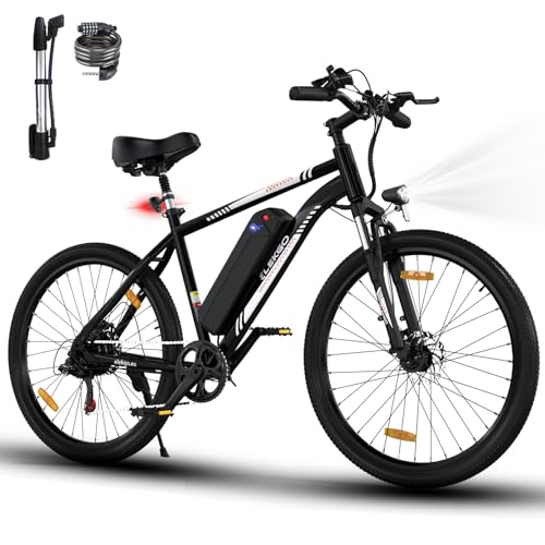 ELEKGO Vélo électrique, 26 Pouces E Bike Hommes Femmes, 36V Batterie Amovible au Lithium, Moteur 250W MTB, VTT avec 7 Vitesses Vélo électrique portée de Plus de 65KM, sièges Absorbant Les Chocs