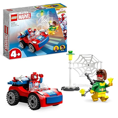 Lego 10789 Marvel La Voiture de Spider-Man et Docteur Octopus, Jouet de Construction Spidey et Ses Amis Extraordinaires, avec Pièces Phosphorescentes, Enfants Dès 4 Ans