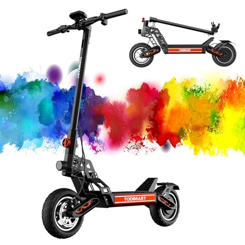 TODIMART S9 Trotinette Electrique Adulte Trottinette électrique Sportive Professionnelle Aventure Travail Pneu 10 Pouces Suspension Totale