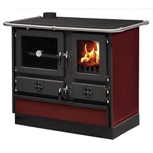 INTERSTOVES - Cuisinière à bois MAGNUM MBS en fonte | Sortie côté gauche - Bordeaux