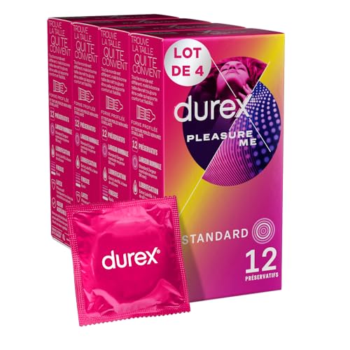 Durex - Lot de 48 Préservatifs Pleasure Me - Texture Ultra Perlés