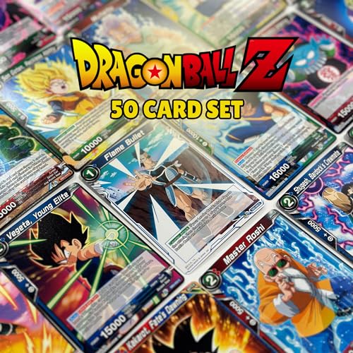 Lot de 50 Cartes Dragonball avec 3 Carte Holo - Dragon Ball Card Game - Anglais + Heartforcards®