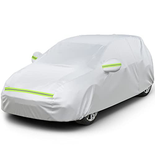 Favoto Bâche Voiture Exterieur Housse de Protection PEVA Couverture Imperméable Auto, Ouverte Latérale pour Cabine, Doublure en Coton Respirant, Anti UV Neige Poussière pour À Hayon 435x180x160cm