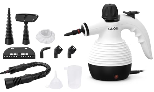 GLOIL Nettoyeur vapeur portable pour la maison, multi-usages avec 10 accessoires pour tapis, rideaux, canapés, cuisine, punaises, salle de bain et plus encore