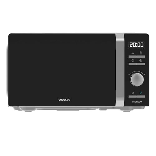 Cecotec Micro-ondes Proclean 5010 Inverter. Micro-onde avec technologie onduleur, 700W, 5 niveaux, 19L, plateau tournant 245mm, 8 programmes préconfigurés, minuterie 30 min et affichage LED.