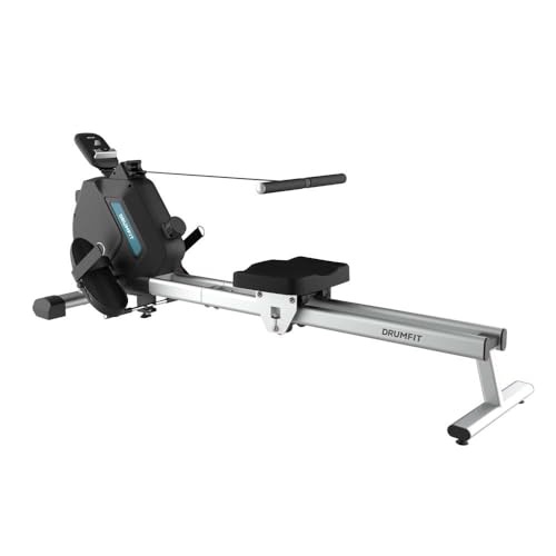 Cecotec Rameur Pliable DrumFit Rower 5500 Regatta. Système de Résistance Magnétique et Différents Niveaux d'Intensité, Volant d'Inertie de 5,5 kg, Écran LCD, Repose-Pieds et roulettes