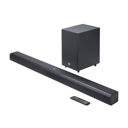 JBL Cinema SB 550, Barre de son 3.1 canaux avec caisson de basses sans fil, connexion HDMI ARC, Dolby Audio, musique sans fil en streaming, Bluetooth intégré, design compact, 250 W, en noir