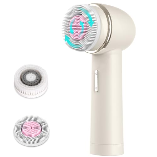 MYCARBON 2 Vitesses Brosse Exfoliante Nettoyante Électrique Microcirculation Bidirectionnelle IPX7 Étanche Silicone Appareil Rotative pour Nettoyer Le Visage en Profondeur